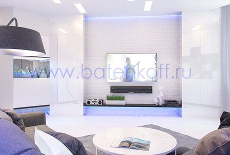 Дизайн гостиной в современном стиле от Батенькофф