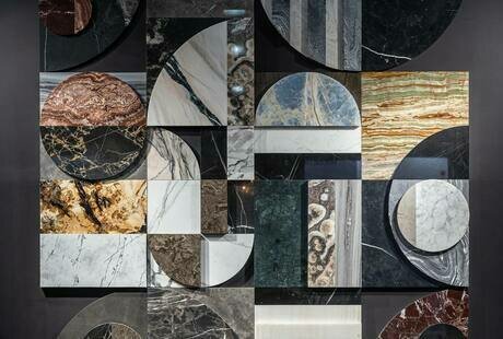 Выставка MosBuild 2023. Мудборд из натурального камня от Q-Style.