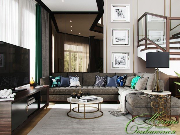 Фото из портфолио Гостиная и кухня в пентхаусе – фотографии дизайна интерьеров на INMYROOM