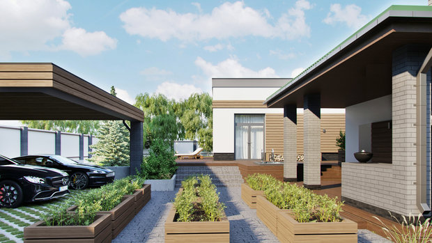 Фото из портфолио Одноэтажный загородный дом – фотографии дизайна интерьеров на INMYROOM