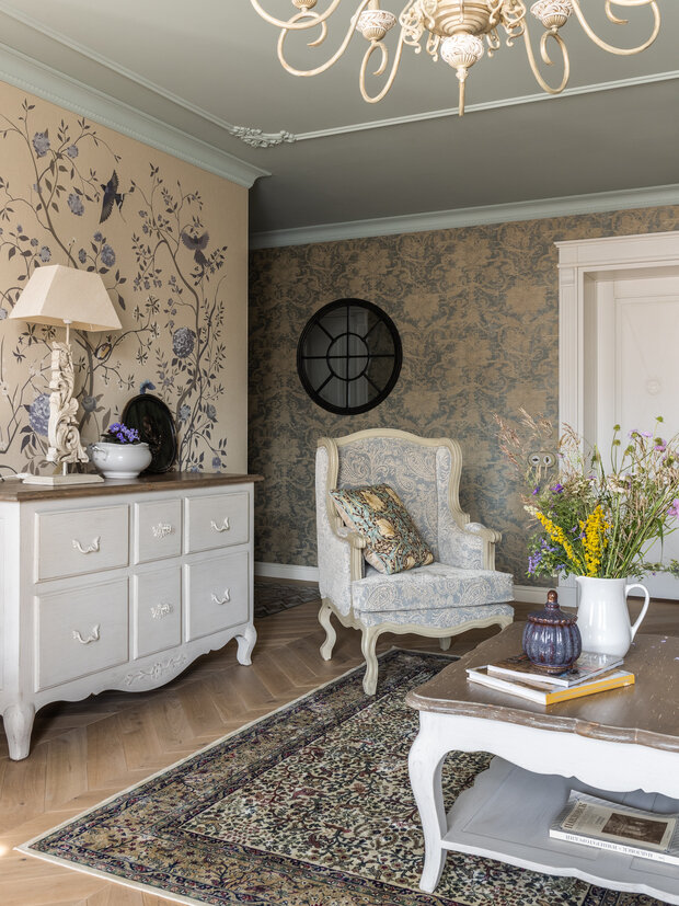 Фотография: Гостиная в стиле Прованс и Кантри, Квартира, Проект дня, Кирпичный дом, 2 комнаты, 40-60 метров, Башкортостан, Лариса Байракова – фото на INMYROOM