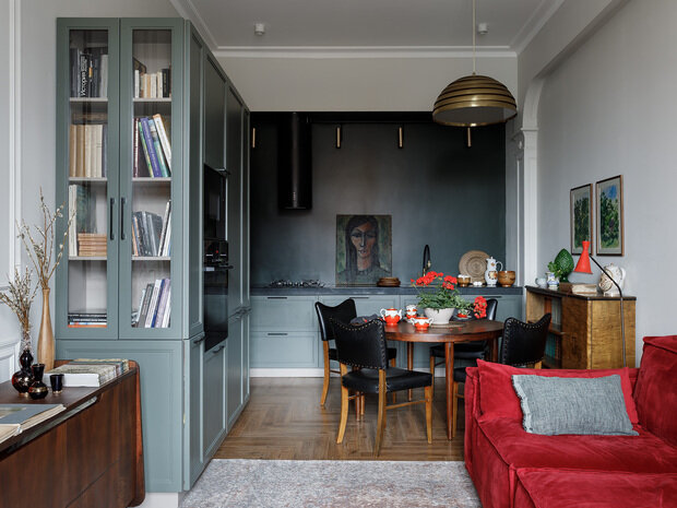 Фотография: Кухня и столовая в стиле Эклектика, Винтажный, Квартира, Проект дня, Санкт-Петербург, Кирпичный дом, 4 и больше, Бохо, Анна Король – фото на INMYROOM