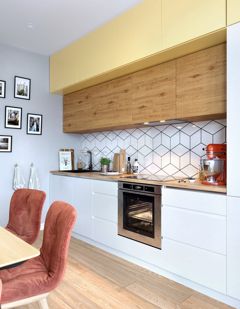 Фотография: Кухня и столовая в стиле Скандинавский, Квартира, Проект недели, Санкт-Петербург, напольное покрытие, Панельный дом, 2 комнаты, 60-90 метров, Олег Минц, ЖК "Тойве" – фото на INMYROOM Фотография: Кухня и столовая в стиле Скандинавский, Квартира, Проект недели, Санкт-Петербург, напольное покрытие, Панельный дом, 2 комнаты, 60-90 метров, Олег Минц, ЖК "Тойве" – фото на INMYROOM