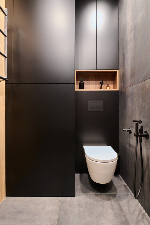 Фотография: Ванная в стиле Современный, Минимализм, Квартира, Проект дня, Москва, 2 комнаты, 60-90 метров, Алина Роговская, ЖК «Квартал» – фото на INMYROOM