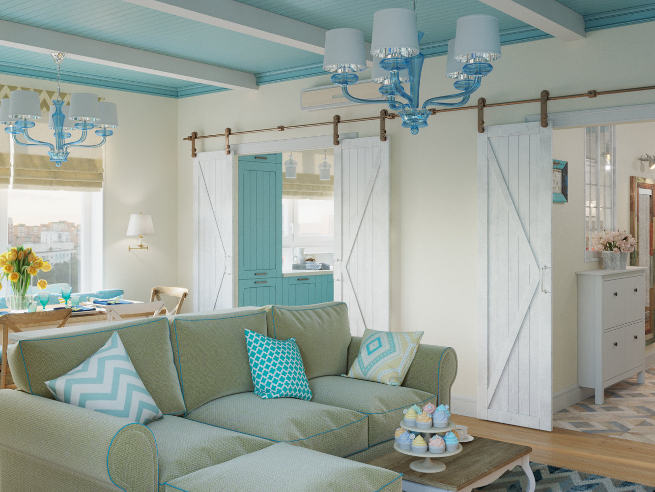 Фотография: Гостиная в стиле Прованс и Кантри, Квартира, Планировки, Аксессуары, Декор, Мебель и свет, Белый, Проект дня, Зеленый, Синий, Голубой, ИКЕА, Московская область, Студия 3.14, Надежда Каппер, 3 комнаты, 60-90 метров, Монолитно-кирпичный, Сантехника, Люберцы – фото на INMYROOM Фотография: Гостиная в стиле Прованс и Кантри, Квартира, Планировки, Аксессуары, Декор, Мебель и свет, Белый, Проект дня, Зеленый, Синий, Голубой, ИКЕА, Московская область, Студия 3.14, Надежда Каппер, 3 комнаты, 60-90 метров, Монолитно-кирпичный, Сантехника, Люберцы – фото на INMYROOM