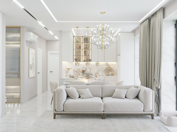 Фото из портфолио Квартира ЖК "Метрополь" 90 кв.м – фотографии дизайна интерьеров на INMYROOM