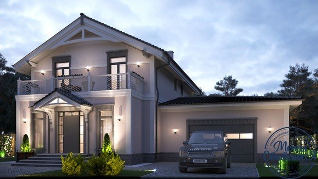 Фото из портфолио Двухэтажный коттедж с террасой – фотографии дизайна интерьеров на INMYROOM