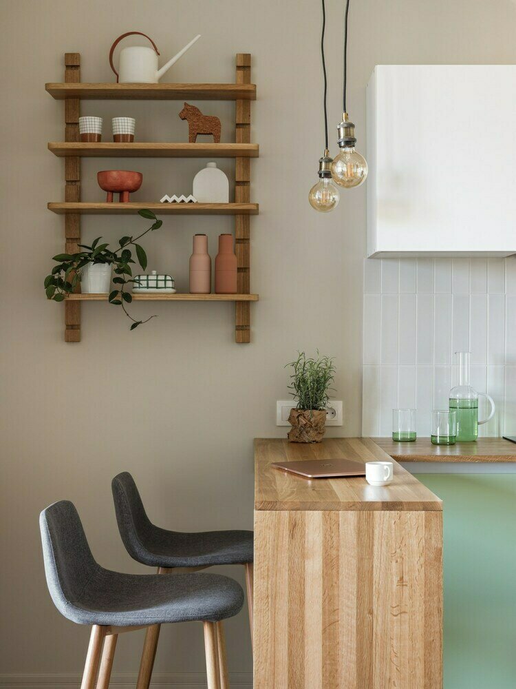 Фотография: Кухня и столовая в стиле Современный, Скандинавский, Квартира, Проект недели, Москва, 2 комнаты, 40-60 метров, 60-90 метров, Монолитно-кирпичный, Анастасия Заркуа – фото на INMYROOM Фотография: Кухня и столовая в стиле Современный, Скандинавский, Квартира, Проект недели, Москва, 2 комнаты, 40-60 метров, 60-90 метров, Монолитно-кирпичный, Анастасия Заркуа – фото на INMYROOM