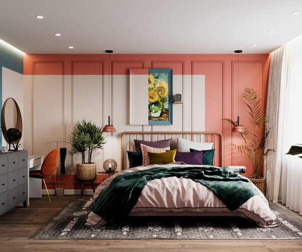 Фотография: Спальня в стиле Современный, Эклектика, Квартира, Проект недели, Санкт-Петербург, 3 комнаты, Более 90 метров, VizDiz, Илона Ореховская – фото на INMYROOM