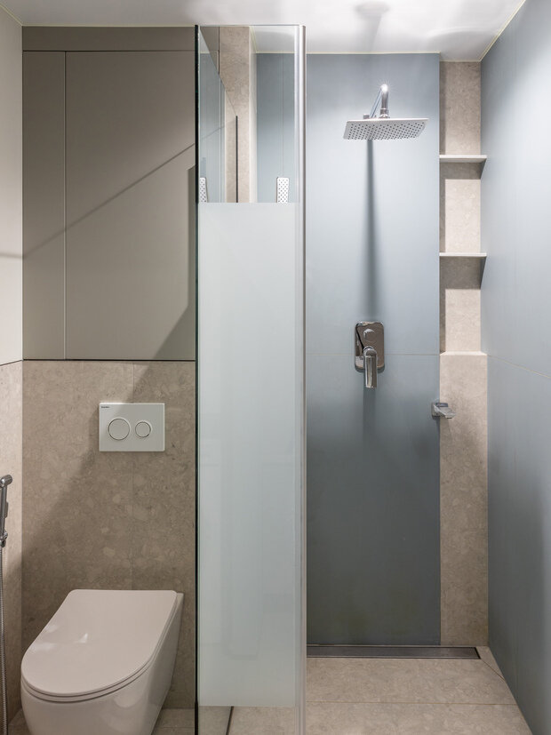 Фотография: Ванная в стиле Современный, Минимализм, Квартира, Проект дня, Самара, Кирпичный дом, 3 комнаты, 60-90 метров, Екатерина Коталевская – фото на INMYROOM