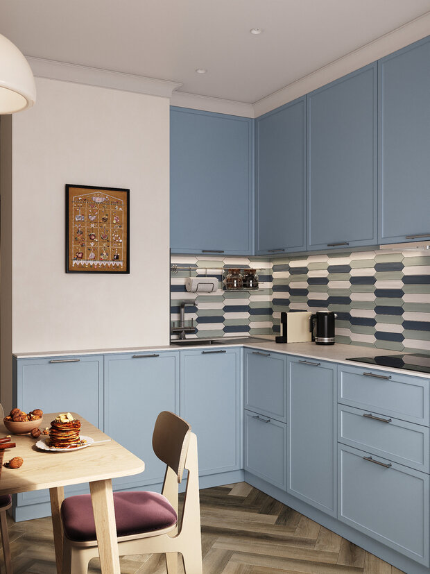 Фотография: Кухня и столовая в стиле Современный, Эклектика, Квартира, Проект дня, Москва, Ирина Собыленская, П-44, Панельный дом, 2 комнаты, 40-60 метров, Винтажный – фото на INMYROOM