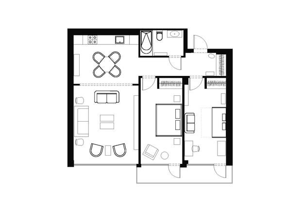 Фотография: Планировки в стиле , Современный, Квартира, Проект недели, FB Interiors, Латвия, Юрмала, Ольга Легошина, Старый фонд, Кирпичный дом, 3 комнаты, 60-90 метров – фото на INMYROOM