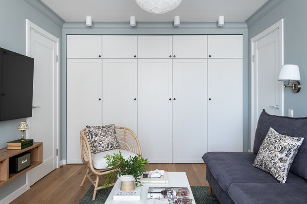 Фотография: Гостиная в стиле Современный, Квартира, Проект дня, Москва, 4 и больше, 60-90 метров, Алеся Котова – фото на INMYROOM