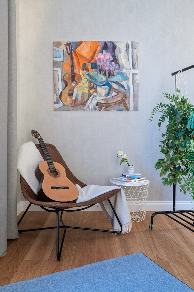 Фотография: Гостиная в стиле Современный, Скандинавский, Квартира, Проект недели, Москва, 2 комнаты, 40-60 метров, Олеся Березовская – фото на INMYROOM