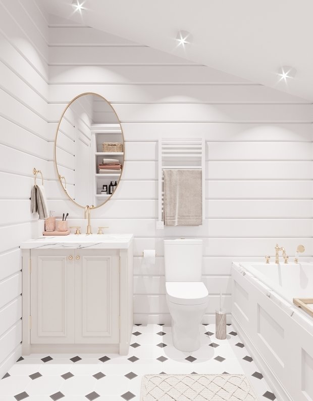 Фотография: Ванная в стиле Классический, Современный, Дом, Проект недели, Санкт-Петербург, Дом и дача, Елена Иванова, 4 и больше, Более 90 метров – фото на INMYROOM