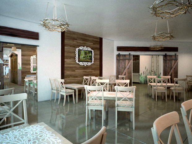 Фото из портфолио Дизайн-проект Кафе русской кухни "Пень-Пнем" г. Череповец  – фотографии дизайна интерьеров на INMYROOM