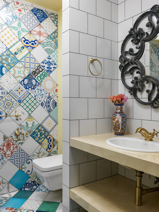 Фотография: Ванная в стиле Восточный, Квартира, Проект недели, Москва, Дарья Василькова, 2 комнаты, 60-90 метров, ЖК «Гринфилд» – фото на INMYROOM