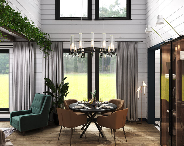 Фотография: Кухня и столовая в стиле Скандинавский, Современный, Дом, Проект недели, Дача, 4 и больше, Более 90 метров, Владимирская область, Items Bureau – фото на INMYROOM