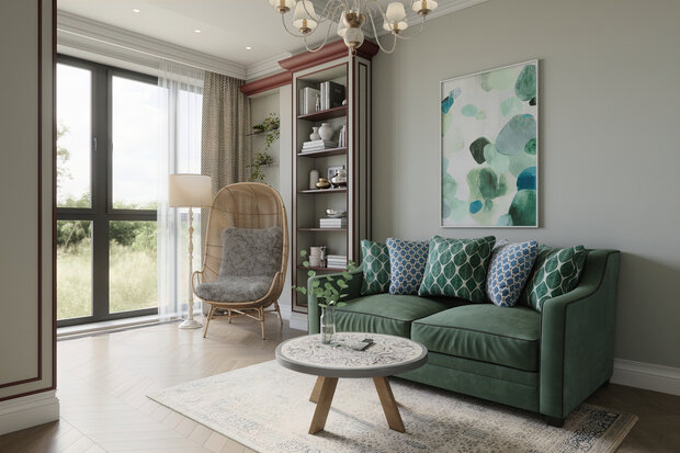 Фотография: Гостиная в стиле Эклектика, Квартира, Проект недели, Монолитный дом, 2 комнаты, 40-60 метров, 60-90 метров, Истра, Andrei Lobin Design Buro, Андрей Лобин – фото на INMYROOM