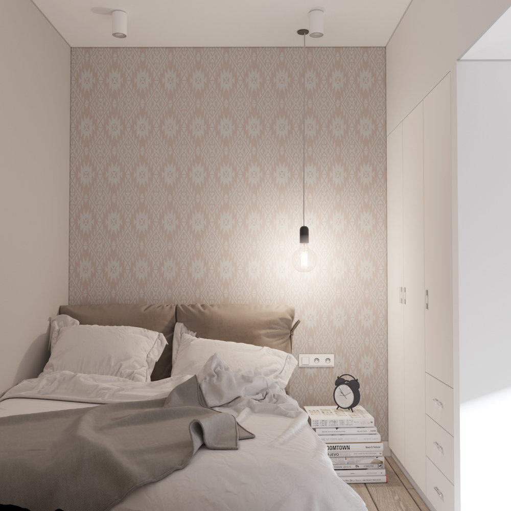 Фотография: Спальня в стиле Минимализм, Скандинавский, Малогабаритная квартира, Квартира, Проект недели, Москва, Кирпичный дом, 1 комната, до 40 метров, Rerooms.ru – фото на INMYROOM Фотография: Спальня в стиле Минимализм, Скандинавский, Малогабаритная квартира, Квартира, Проект недели, Москва, Кирпичный дом, 1 комната, до 40 метров, Rerooms.ru – фото на INMYROOM