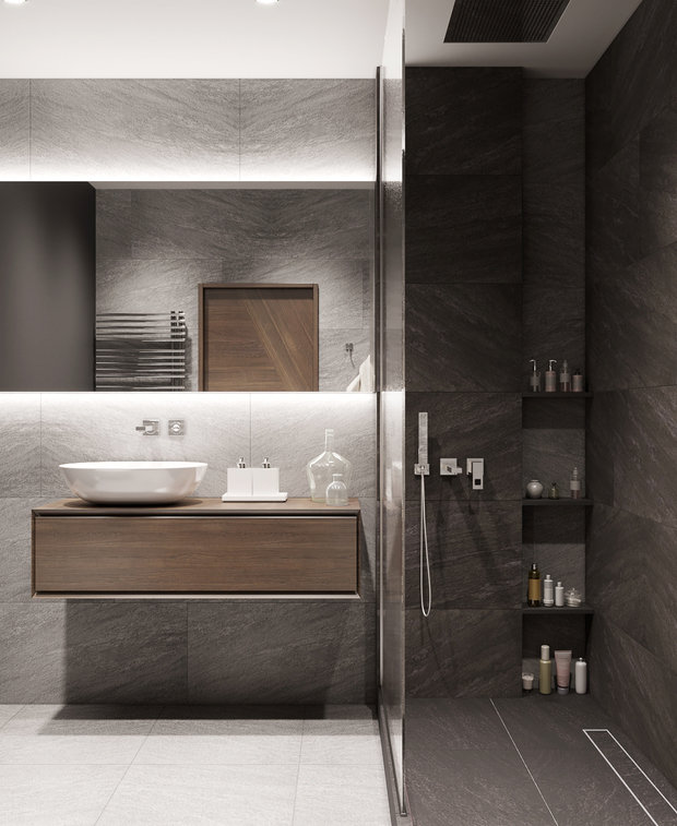 Фотография: Ванная в стиле Минимализм, Лофт, Квартира, Студия, Проект недели, Санкт-Петербург, Монолитный дом, 40-60 метров, Марина Светлова – фото на INMYROOM