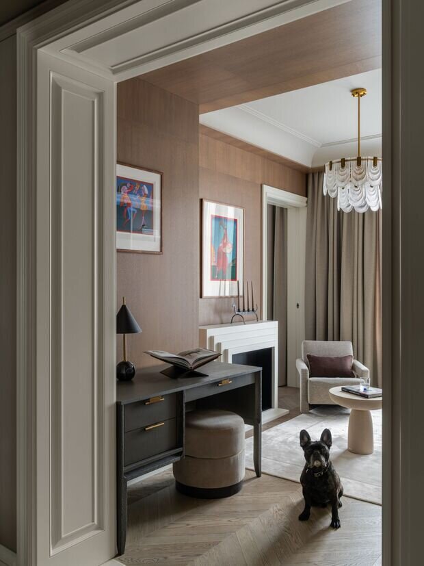 Фотография: Кабинет в стиле Классический, Современный, Квартира, Проект дня, Санкт-Петербург, 3 комнаты, 60-90 метров, современный с элементами классики и роскоши, фото интерьера, дизайн интерьера фото, Елизавета Шмиткова, Маурицио Д’Орса – фото на INMYROOM