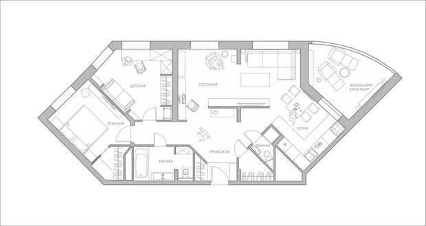 Фото из портфолио Геометричность пространства. Город Жуковский. – фотографии дизайна интерьеров на INMYROOM