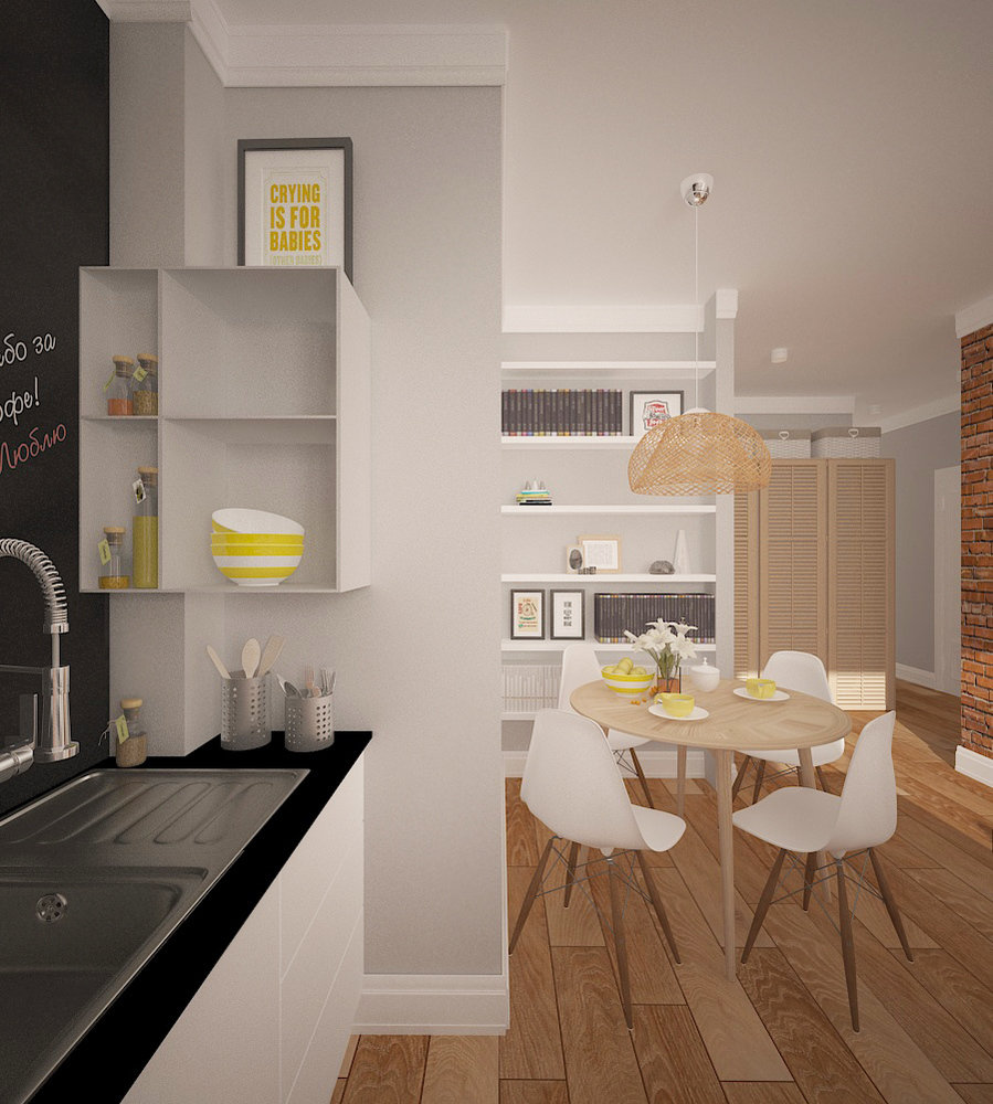 Фотография: Кухня и столовая в стиле Лофт, Современный, Скандинавский, Малогабаритная квартира, Квартира, Россия, Планировки, Eames, Мебель и свет, Белый, Перепланировка, Черный, Бежевый, Серый, Розовый, Голубой, Бирюзовый, Коричневый, Санкт-Петербург, ИКЕА, перепланировка двухкомнатной квартиры, Елена Иванова, A Plan, как сделать из двушки трешку, идея обустройства двухкомнатной квартиры, планировка двухкомнатной квартиры, питерский проект двушки – фото на INMYROOM Фотография: Кухня и столовая в стиле Лофт, Современный, Скандинавский, Малогабаритная квартира, Квартира, Россия, Планировки, Eames, Мебель и свет, Белый, Перепланировка, Черный, Бежевый, Серый, Розовый, Голубой, Бирюзовый, Коричневый, Санкт-Петербург, ИКЕА, перепланировка двухкомнатной квартиры, Елена Иванова, A Plan, как сделать из двушки трешку, идея обустройства двухкомнатной квартиры, планировка двухкомнатной квартиры, питерский проект двушки – фото на INMYROOM