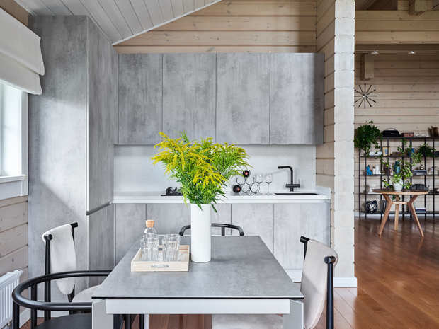 Фотография: Кухня и столовая в стиле Минимализм, Прованс и Кантри, Современный, Дом, Проект недели, Дача, Дом и дача, Московская область, 4 и больше, Более 90 метров, Олеся Березовская – фото на INMYROOM