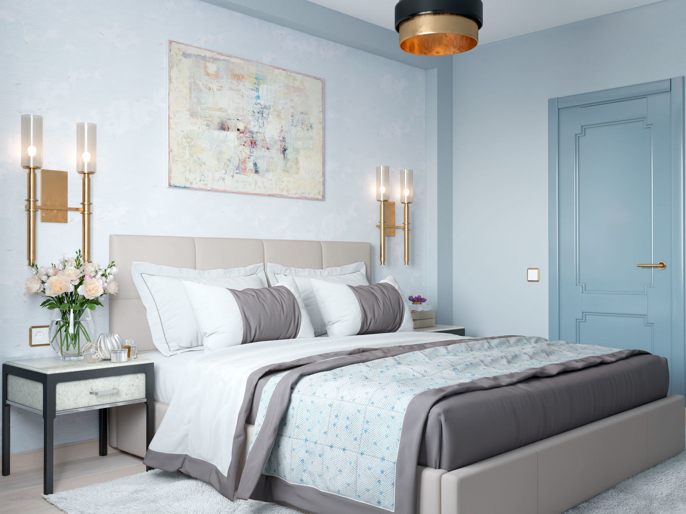 Фотография: Спальня в стиле Современный, Квартира, Проект недели, Московская область, Ирина Кривцова, Одинцовский район, 2 комнаты, 40-60 метров, Монолитно-кирпичный, ЖК «Князь Голицын» – фото на INMYROOM