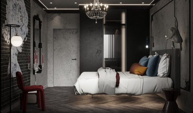 Фото из портфолио Спальня в стиле лофт – фотографии дизайна интерьеров на INMYROOM