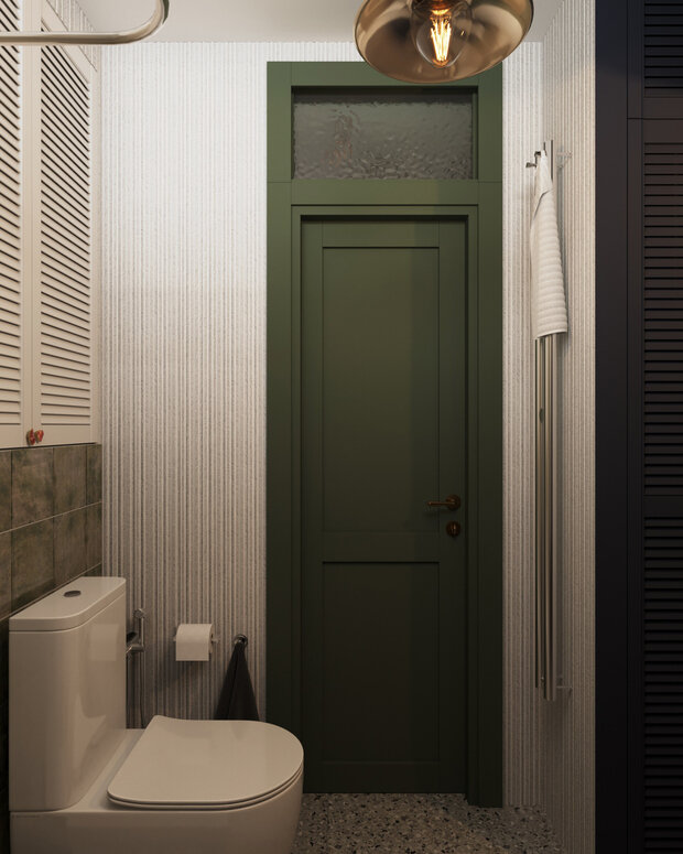 Фотография: Ванная в стиле Скандинавский, Эклектика, Малогабаритная квартира, Квартира, Проект дня, Московская область, Кирпичный дом, 1 комната, до 40 метров, Анастасия Струве, современный с элементами классики и винтажа – фото на INMYROOM