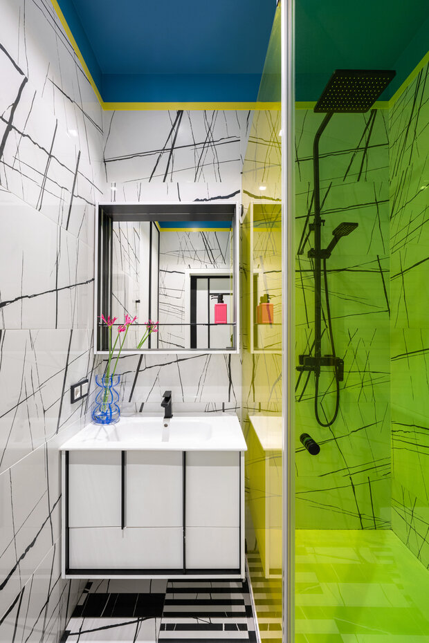 Фотография: Ванная в стиле Современный, Эклектика, Малогабаритная квартира, Квартира, Студия, Проект дня, Москва, Оксана Олейник, до 40 метров – фото на INMYROOM