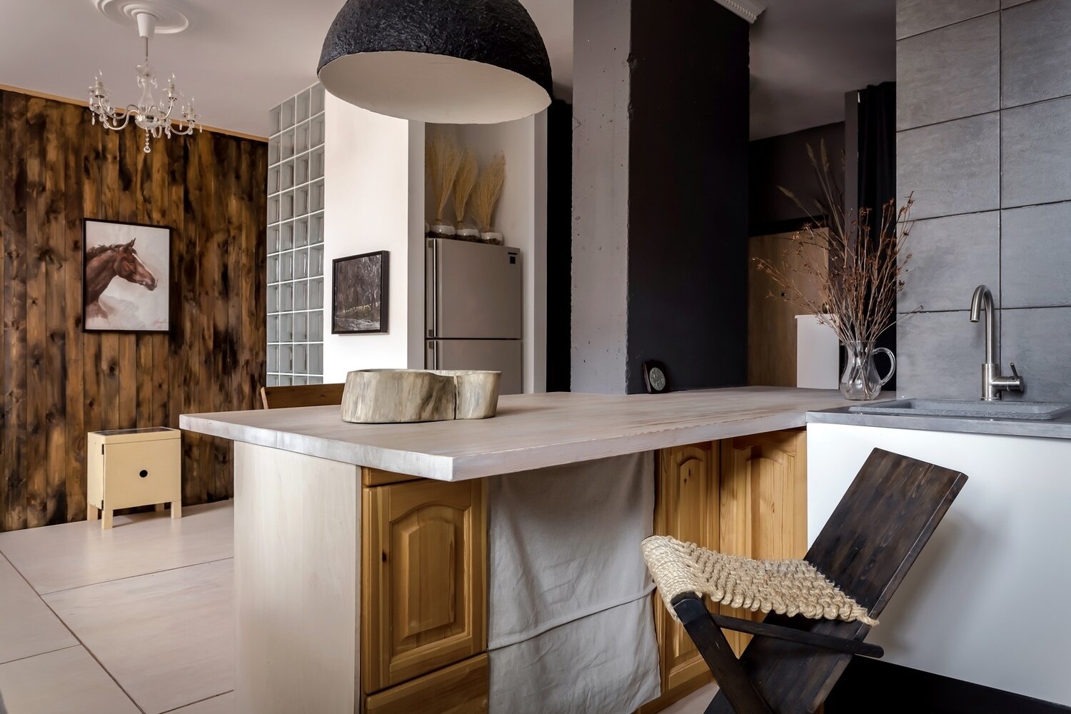 Фотография: Кухня и столовая в стиле Современный, Эклектика, Эко, Квартира, Студия, Проект недели, 40-60 метров, Истра, Александра Журавлева – фото на INMYROOM