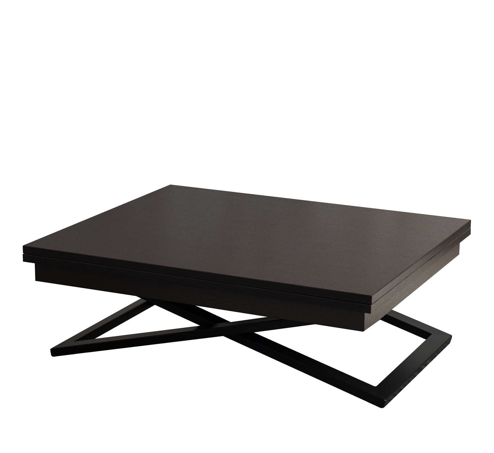 Стол-трансформер Cross цвета венге на черных опорах