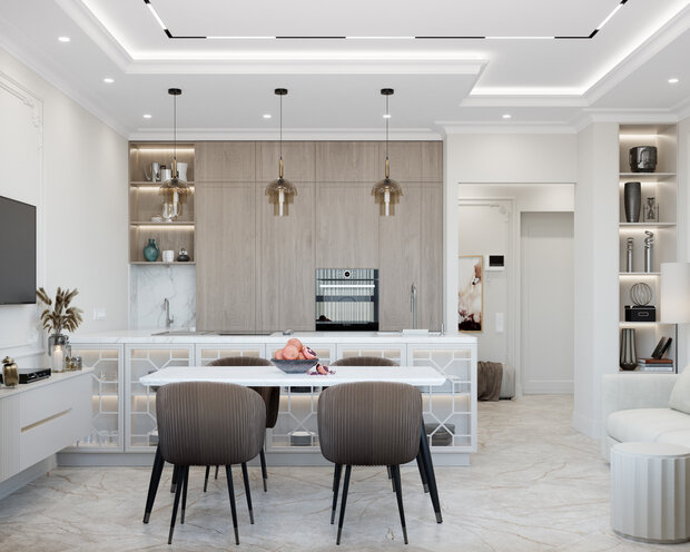 Фото из портфолио Интерьер квартиры в стиле неоклассика РП Заречье – фотографии дизайна интерьеров на INMYROOM