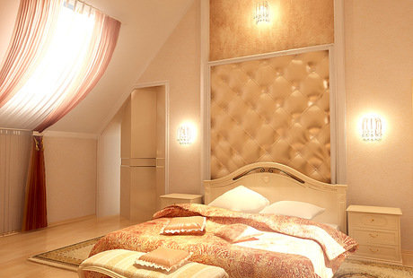 Бежевая спальня в классическом стиле