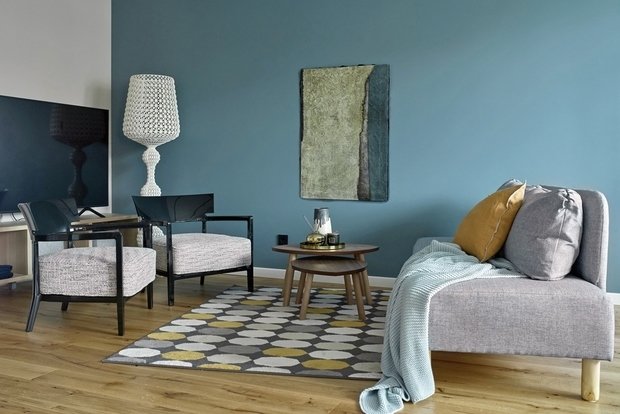 Фотография: Гостиная в стиле Современный, Минимализм, Скандинавский, Квартира, Проект недели, Санкт-Петербург, Наталия Худая, 2 комнаты, 60-90 метров, Монолитно-кирпичный – фото на INMYROOM