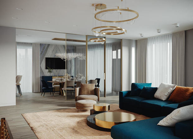 Фото из портфолио Современный стиль с яркими акцентами в ЖК Привилегия - 202 кв. метра – фотографии дизайна интерьеров на INMYROOM