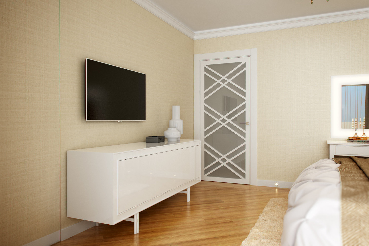 Фотография: Спальня в стиле Классический, Современный, Квартира, Проект недели, Сочи, Евгения Матвеенко, FlatsDesign, Монолитный дом, 3 комнаты, Более 90 метров – фото на INMYROOM