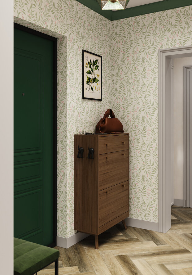 Фотография: Прихожая в стиле Современный, Эклектика, Квартира, Проект дня, Москва, Ирина Собыленская, П-44, Панельный дом, 2 комнаты, 40-60 метров, Винтажный – фото на INMYROOM