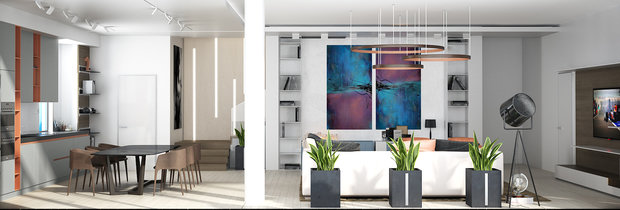 Фото из портфолио Вилла: зал и кухня – фотографии дизайна интерьеров на INMYROOM