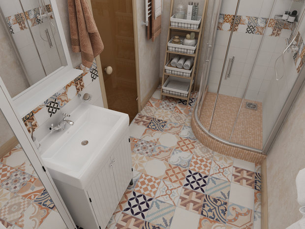 Фотография: Ванная в стиле Прованс и Кантри, Скандинавский, Проект недели, Дача, Ленинградская область, каркасный дом, Design by Tolsh – фото на INMYROOM
