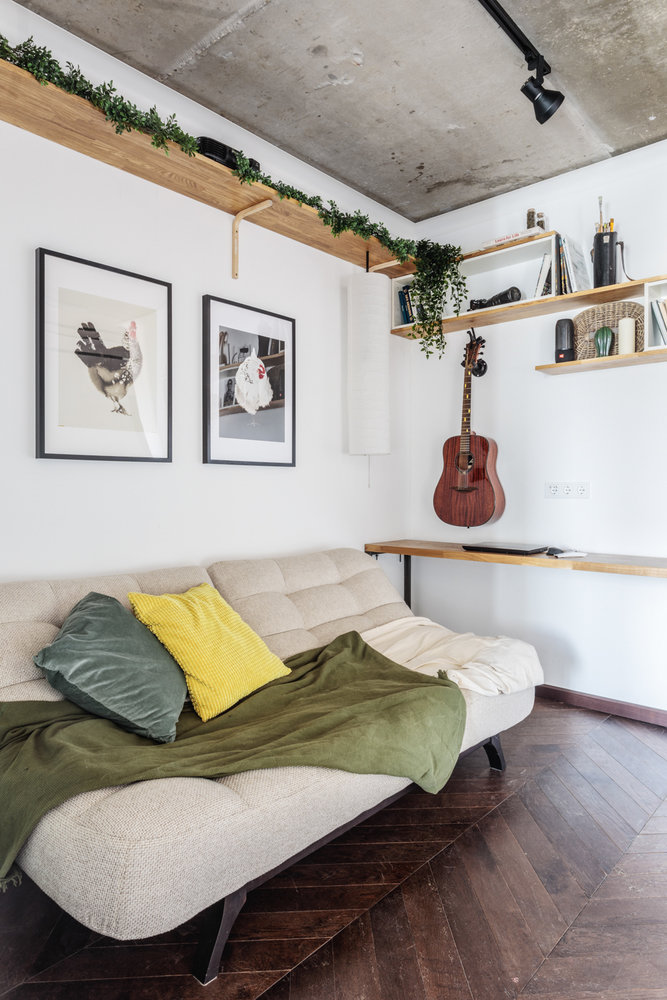 Фотография: Гостиная в стиле Лофт, Современный, Квартира, Проект недели, Зеленоград, 2 комнаты, 40-60 метров, Наталья Купрейчук – фото на INMYROOM