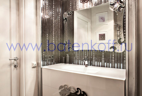 Фото реализованной ванны в ЖК Адмиральский от дизайн студии Батенькофф в ар деко 