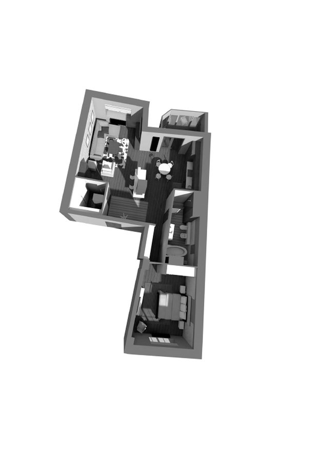 Фотография: Планировки в стиле Современный, Лофт, Квартира, Проект недели, Москва, Диана Мальцева, новостройка, Монолитный дом, 2 комнаты, 60-90 метров – фото на INMYROOM