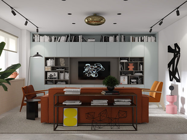 Фотография: Гостиная в стиле Современный, Эклектика, Квартира, Ariston, Проект недели, 3 комнаты, Более 90 метров, Юлия Атаманенко, водонагреватель, накопительный водонагреватель, Спецпроект, Ульяновск, Вадим Атаманенко, компактный водонагреватель – фото на INMYROOM