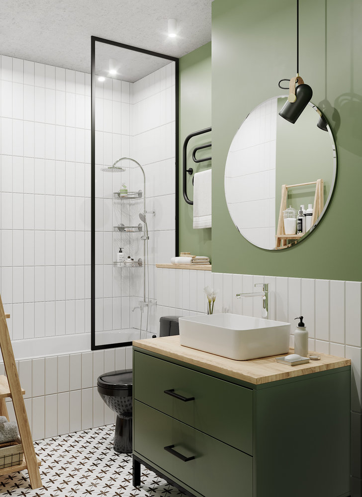 Фотография: Ванная в стиле Скандинавский, Кухня и столовая, Спальня, Квартира, Проект недели, Зеленый, Желтый, Серый, 1 комната, до 40 метров, ПРЕМИЯ INMYROOM – фото на INMYROOM Фотография: Ванная в стиле Скандинавский, Кухня и столовая, Спальня, Квартира, Проект недели, Зеленый, Желтый, Серый, 1 комната, до 40 метров, ПРЕМИЯ INMYROOM – фото на INMYROOM