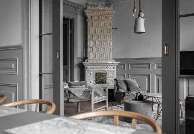 Фотография: Гостиная в стиле Скандинавский, Классический, Декор интерьера, Швеция, Бежевый, Стокгольм, Серый, 3 комнаты, 60-90 метров – фото на INMYROOM
