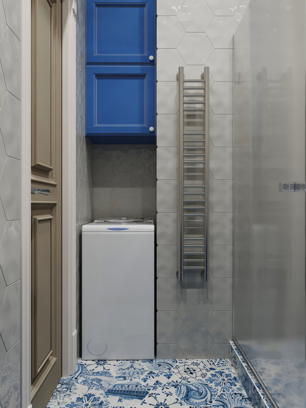 Фотография: Ванная в стиле Прованс и Кантри, Классический, Современный, Квартира, Проект недели, Санкт-Петербург, Татьяна Воронцова, 2 комнаты, 40-60 метров, Монолитно-кирпичный, ЖК «Английская миля» – фото на INMYROOM